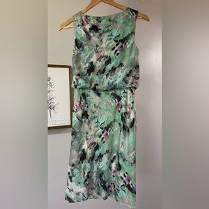 Ann Taylor green multicolor midi dress